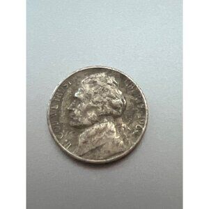 1964 Jefferson Nickel Five Cent Coin No Mint Mark Dark Coloring